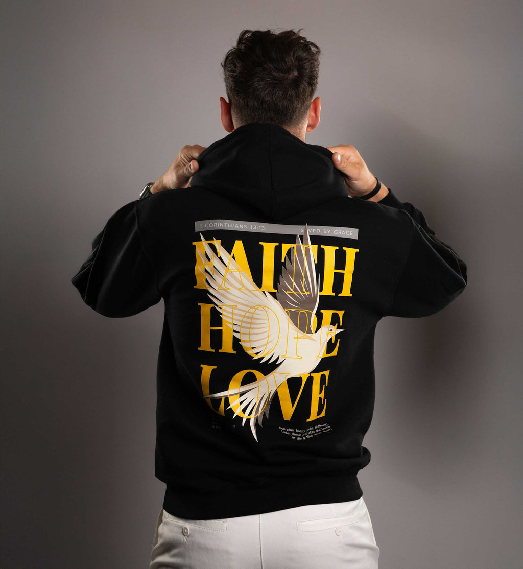 Faith Hope Love Hoodie - Savedbygrace